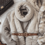 A fur coat, gold platted belt and boots all in one affordable designer dupes.