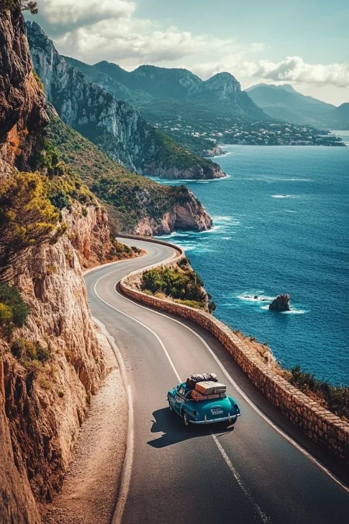 Scenic view of a road along beach.