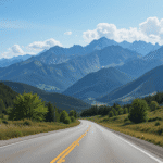 A long and beautiful view of a road for road trip.