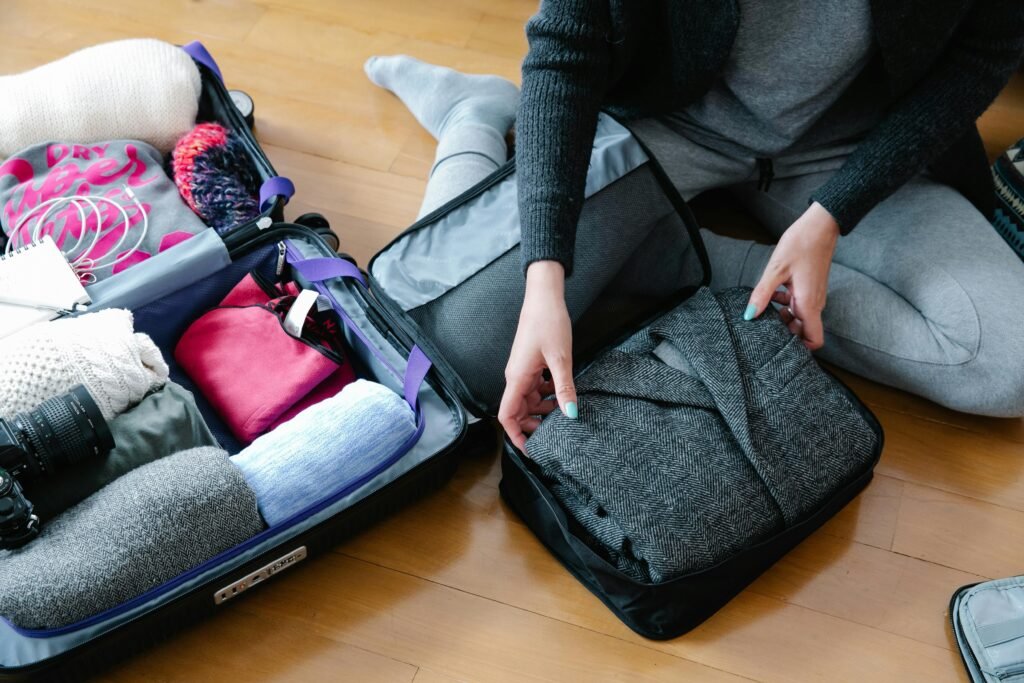 packing in organized manner.