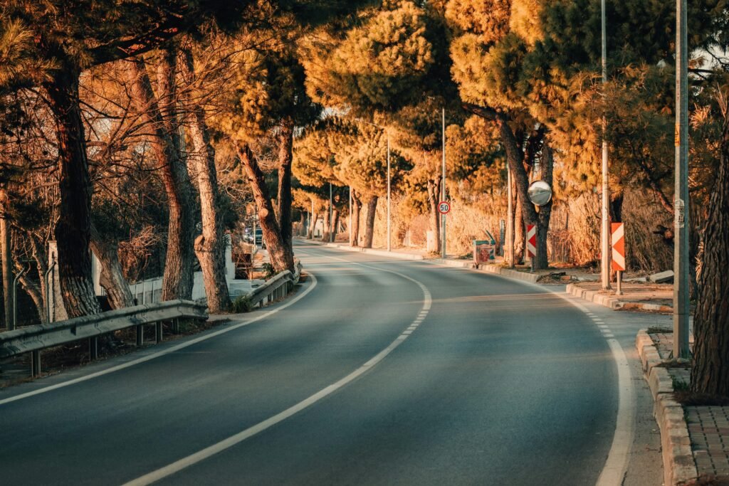 A Scenic view of road. A road trip essentials.