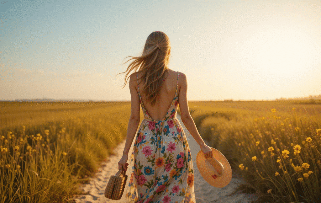 The flowy maxi dress summer wardrobe essential.